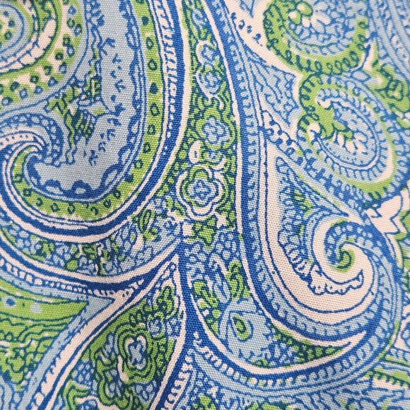 Talbots Women's Paisley Button Front Shirt Blue/Green 10 Preppy Coastal Capsule - Picture 7 of 12